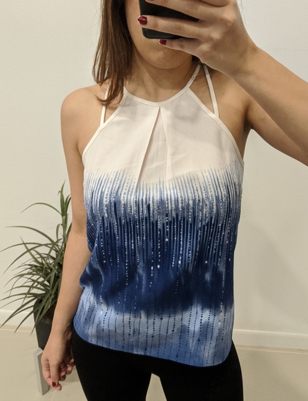 Like New H&M Halter Abstract Print Top Sz 2 - Picture 3 of 6